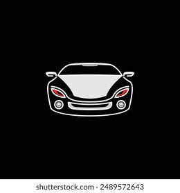 Icono del logotipo del coche, símbolo de la silueta del vehículo. Elemento, diseño, identidad, marca, concesionario, garaje, coche. Ilustración vectorial.