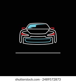 Icono del logotipo del coche, símbolo de la silueta del vehículo. Elemento, diseño, identidad, marca, concesionario, garaje, coche. Ilustración vectorial.