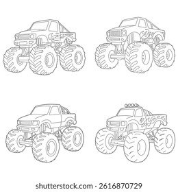 Car logo icon, motor vehicle silhouette symbol. Element, design, identity, brand, dealer, garage, car. Vector illustration.Big set outline car icons, different types of transportation.