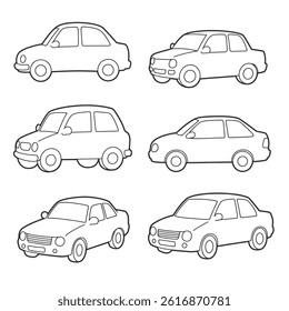Car logo icon, motor vehicle silhouette symbol. Element, design, identity, brand, dealer, garage, car. Vector illustration.Big set outline car icons, different types of transportation.