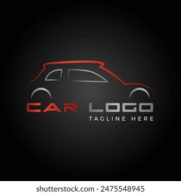 car logo illustration icon with editable wording in vector 