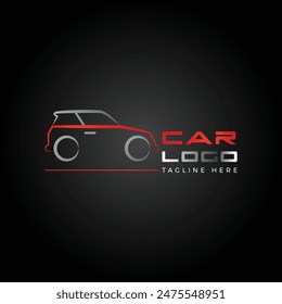 car logo illustration icon with editable wording in vector 