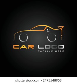 car logo illustration icon with editable wording in vector 