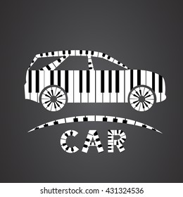 car logo made from piano