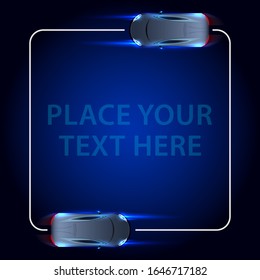 Car Logo Neon Abstract Lines Template. Vector Concept illustration