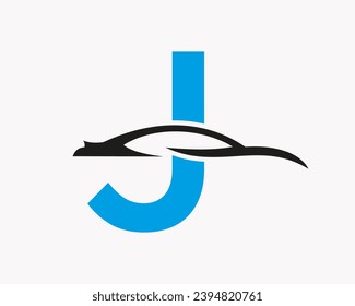 Car Logo On Letter J, Car and Alphabet Combination