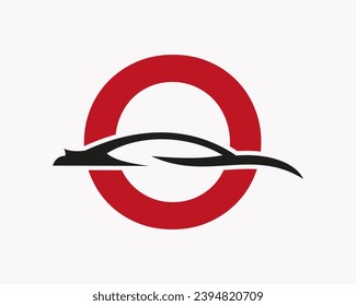Car Logo On Letter O, Car and Alphabet Combination
