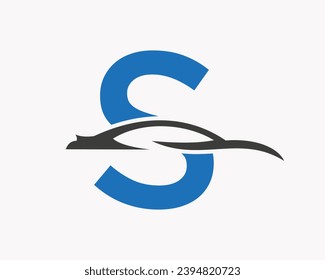 Car Logo On Letter S, Car and Alphabet Combination