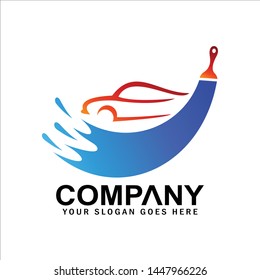 Car logo painting, car paint brush logo, car salon symbol