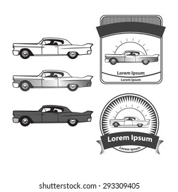 car logo, retro, emblems, design elements, simple vector illustration