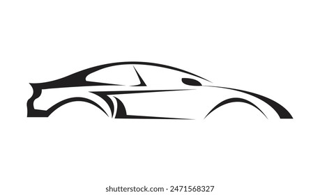 Auto Logo Silhouette minimalistisch. AutoCar Logo Konzept