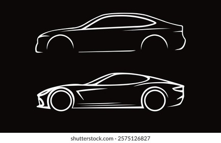 Car logo silhouette. Motor vehicle dealership emblems. Autocar logo concept. Car icon. Automobile and car dealer. Vector illustration