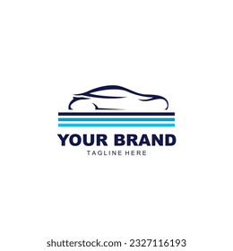 car logo with simple and elegant blue outline