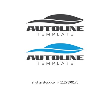 Car logo simple line. Auto line logo vector. luxury car abstract logotype