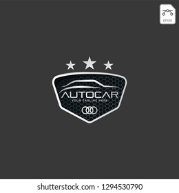 Car logo in simple line graphic design template vector - Vector