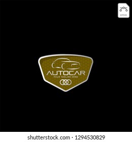 Car logo in simple line graphic design template vector - Vector
