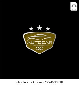 Car logo in simple line graphic design template vector - Vector