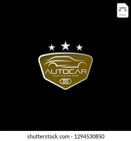 Car logo in simple line graphic design template vector - Vector