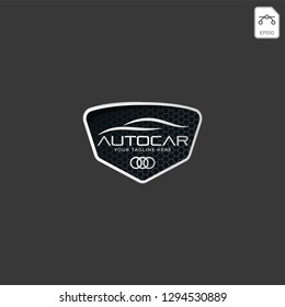 Car logo in simple line graphic design template vector - Vector