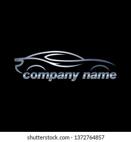 Car logo in simple line graphic design template vector.EPS10