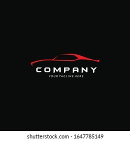 Car logo in simple line graphic  design template vector