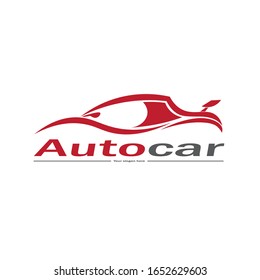 Car logo in simple line graphic design template vector