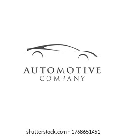 Car logo in simple line graphic design template vector