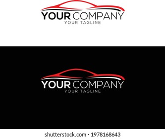 Car logo in simple line graphic design template