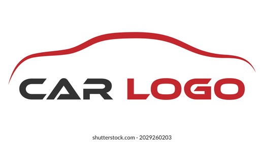 Logotipo del coche en el vector de plantilla de diseño gráfico de línea simple