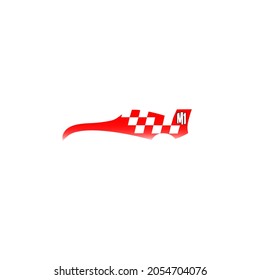Car logo in simple line graphic design template vector