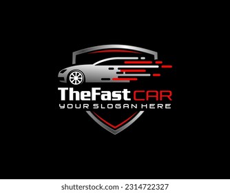 Car logo in simple line graphic design template vector