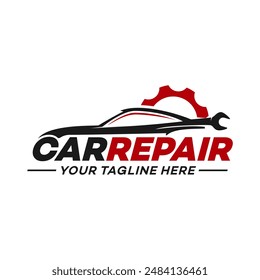 Car logo in simple line graphic design template