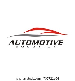 Car logo in simple line graphic design template vector