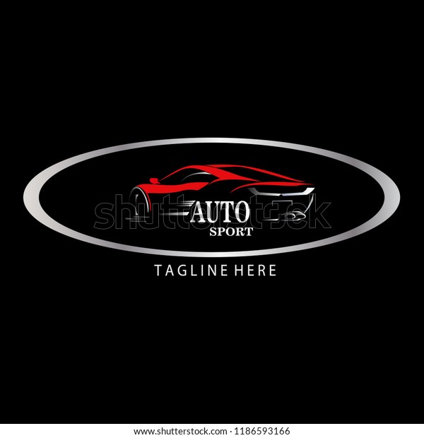 Car\
logo in simple line graphic design template\
vector