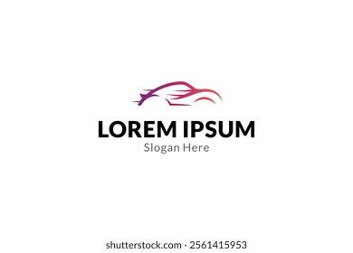 Car logo with speed effect in flat vector design