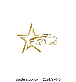 car logo, star car logo, auto car logo design vector