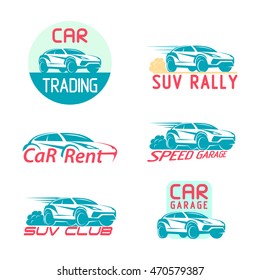 Car Logo suv emblem set Template Design Vector illustration