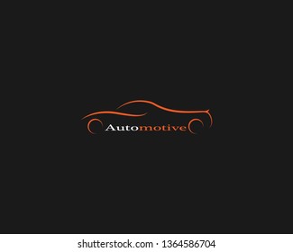 Car Logo Template with Black Backround.Abstract Car Silhouette for Automotif Company logo. - Vector