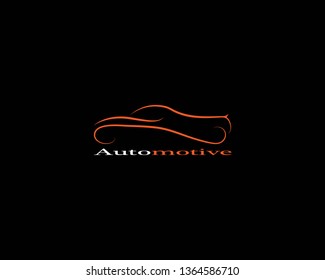 Car Logo Template with Black Backround.Abstract Car Silhouette for Automotif Company logo. - Vector