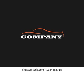 Car Logo Template with Black Backround.Abstract Car Silhouette for Automotif Company logo. - Vector