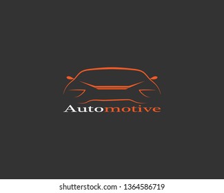 Car Logo Template with Black Backround.Abstract Car Silhouette for Automotif Company logo. - Vector