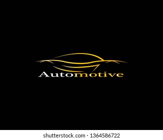 Car Logo Template with Black Backround.Abstract Car Silhouette for Automotif Company logo. - Vector