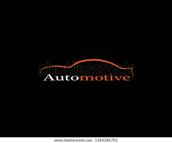Car Logo Template with\
Black Backround.Abstract Car Silhouette for Automotif Company logo.\
- Vector