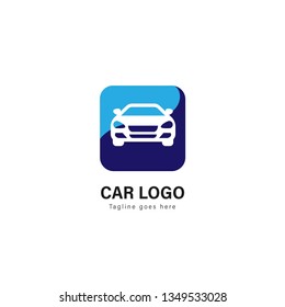 Car logo template design. Car logo with modern frame isolated on white background