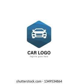 Car logo template design. Car logo with modern frame isolated on white background