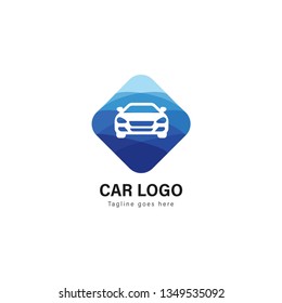 Car logo template design. Car logo with modern frame isolated on white background