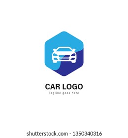 Car logo template design. Car logo with modern frame isolated on white background