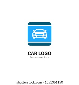 Car logo template design. Car logo with modern frame isolated on white background