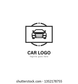 Car logo template design. Car logo with modern frame isolated on white background