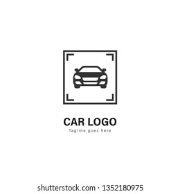 Car logo template design. Car logo with modern frame isolated on white background